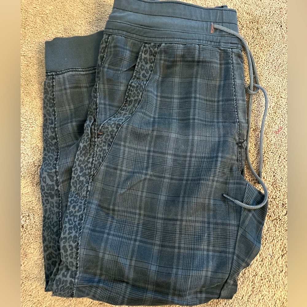 Anthropologie Plaid and Leopard Print pants